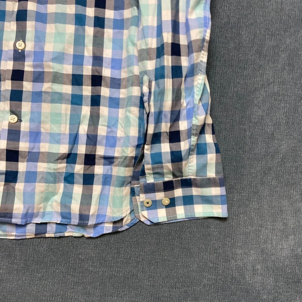 Banana Republic Shirt Mens Large Multi Plaid Long Sleeve Button Up Camden Fit